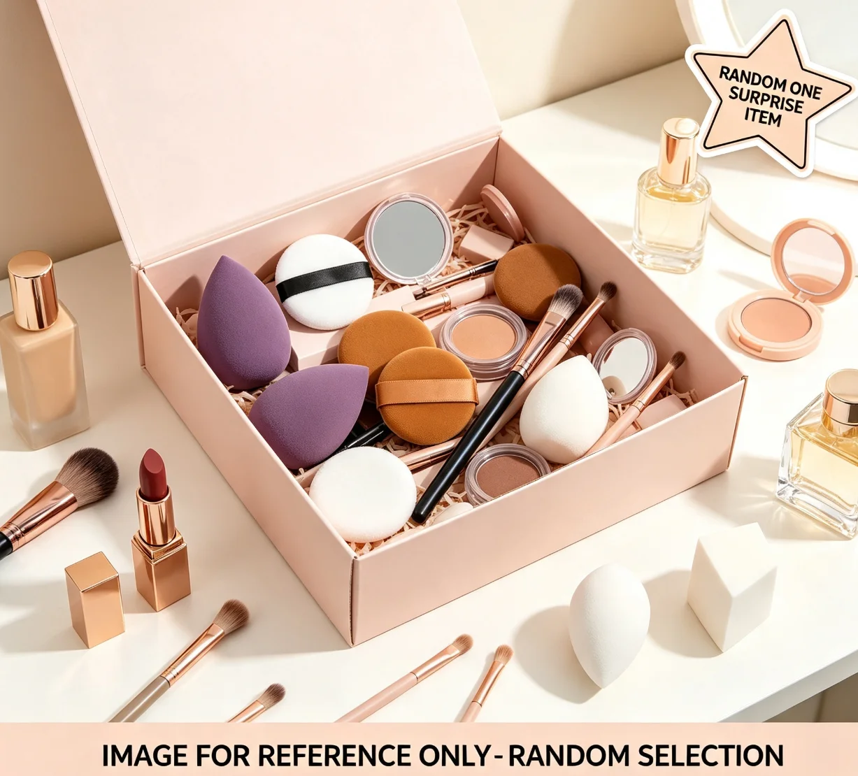 Random Single Beauty Sponge Powder Puff Eyeshadow Makeup Brush Mystery Blind Box Assorted Foundation Blender Eye Detail Brush Surprise Lucky Mystery Box