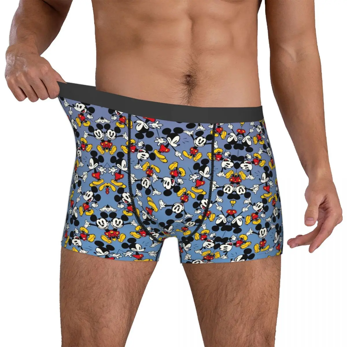 Mickey Mouse Boxers Novidade Presente para Homens, Roupa Interior Divertida, Cuecas Boxer