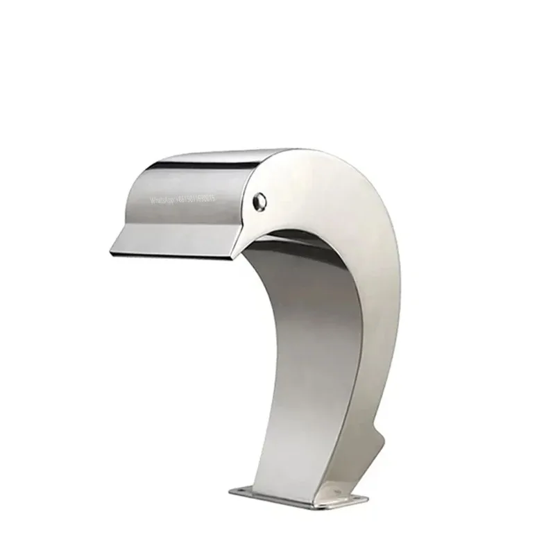300x150mm High Quality 304 Stainless Steel Dolphin Indoor Waterfall Wall Swimming Pool Water Fountain Cascade Waterfall