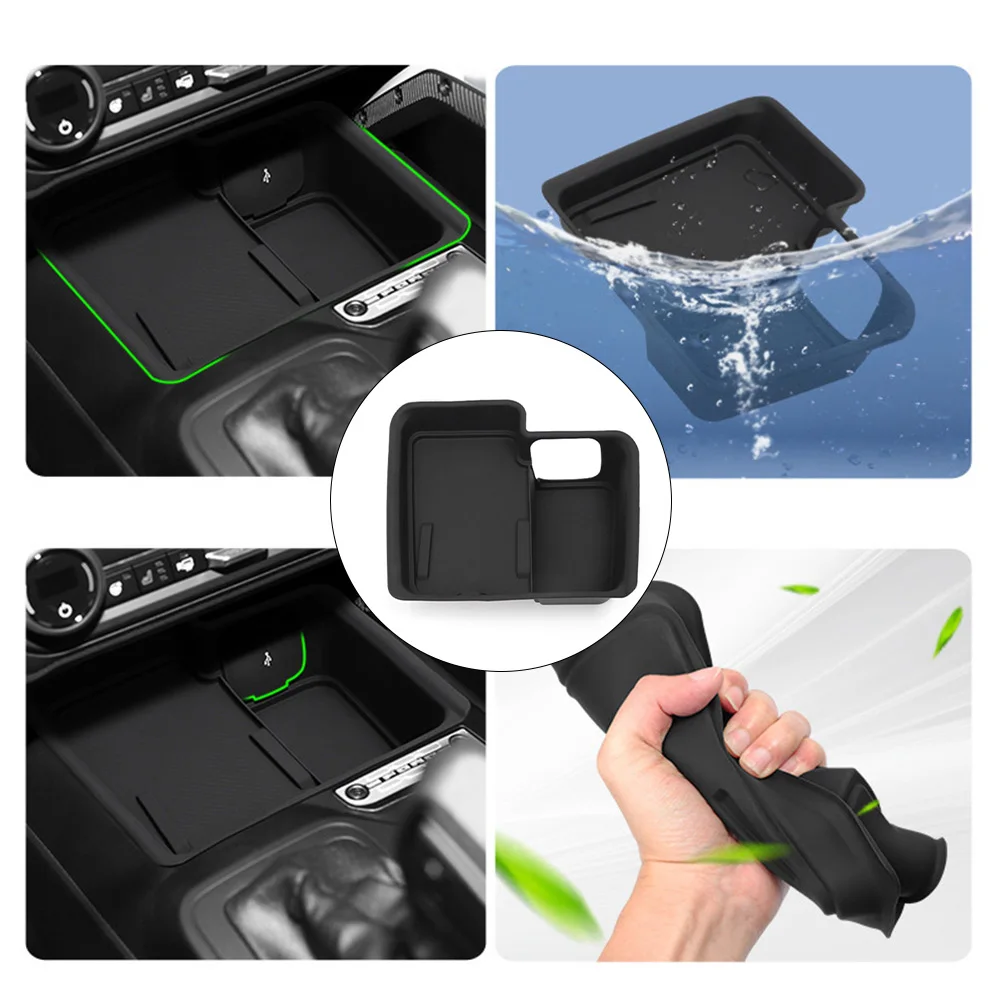 Center Console Wireless Charger Protective Mat 2025 For Ford For Bronco Wireless Car Charging Pad Non-Slip Mat Accessories