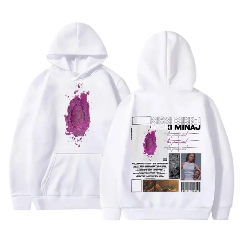 Rapper Nicki Minaj The Pinkprint Cover Merch Hoodie Men Women Hip Hop Fashion Clothes Vintage Sweatshirt Men's Oversized Hoodies