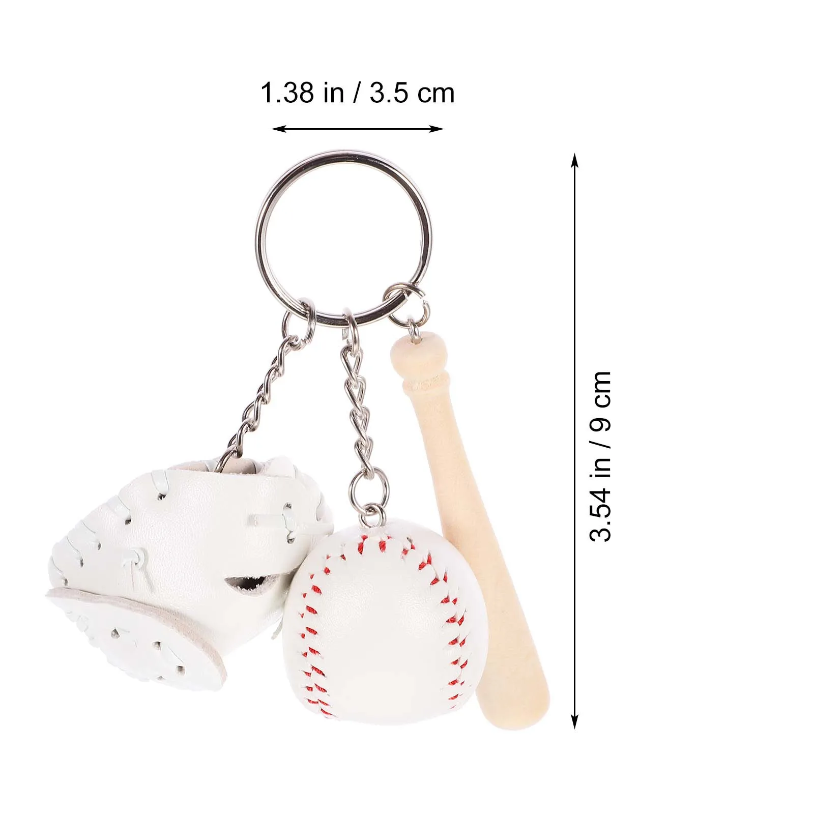 2 قطعة سلسلة مفاتيح البيسبول الأنيقة براعة ممتازة تفاصيل عصرية مثالية للإكسسوارات المريحة على الطراز اليومي #3