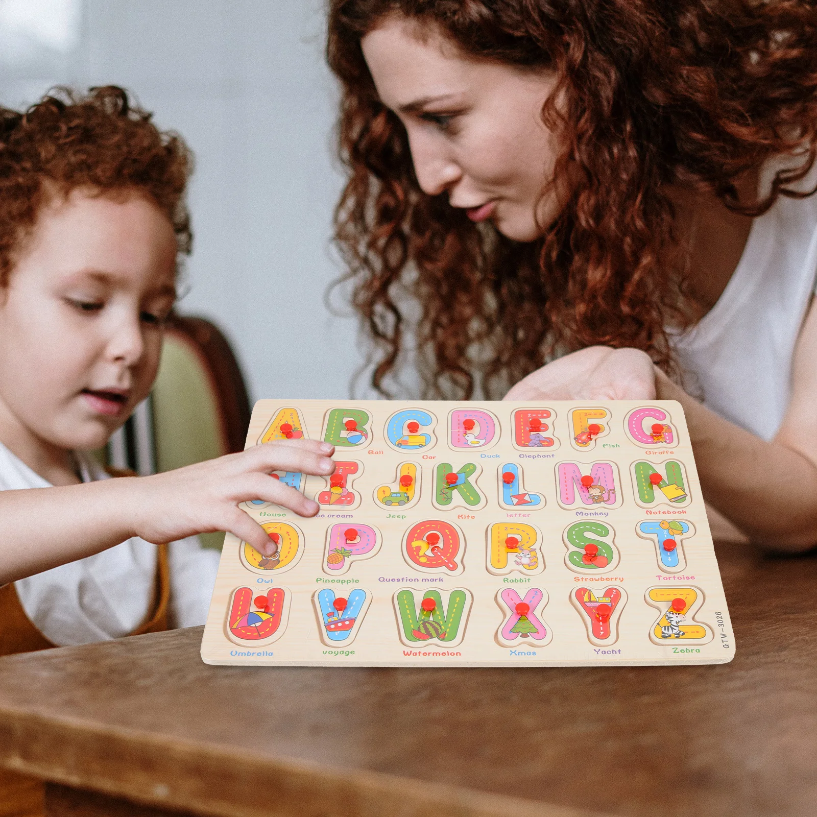 2 juegos de rompecabezas de números y alfabeto, juguete educativo de madera de dibujos animados, juguete de aprendizaje para niños, rompecabezas para niños pequeños