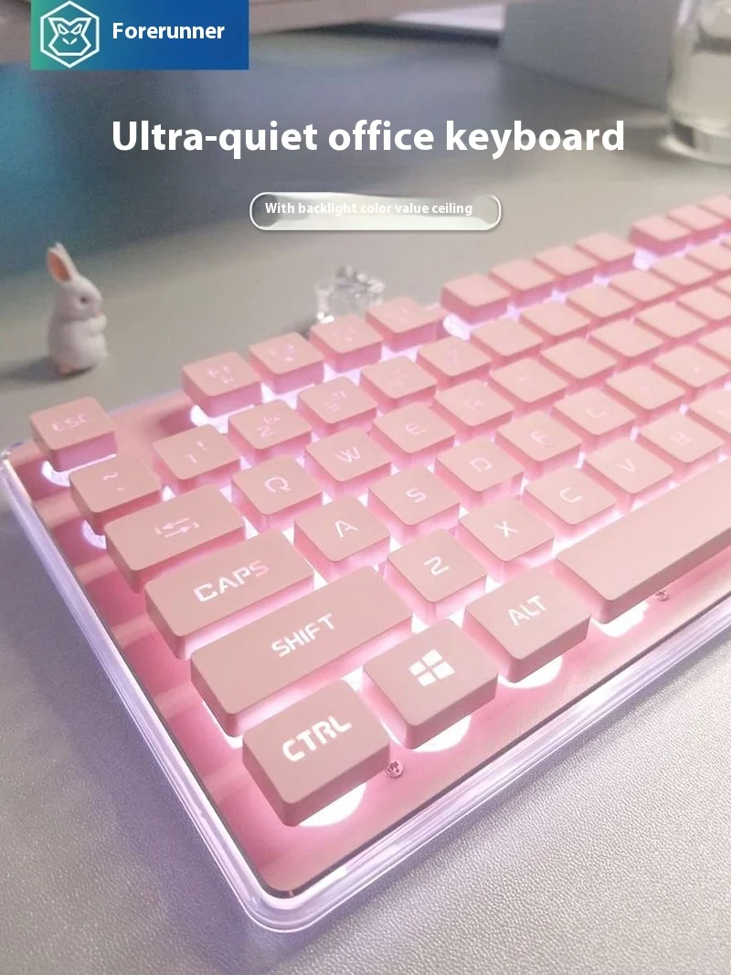 

Pioneer X7 Silent Keyboard For Girls Office Game Pink Comfortable Touch And High Appearance Wired Computer Keyboard