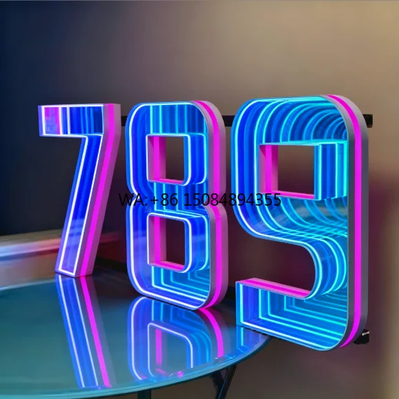 Colorful Signs Infinite Mirror Custom Led Neon Light Signs for Party Events Wedding Wall Decor