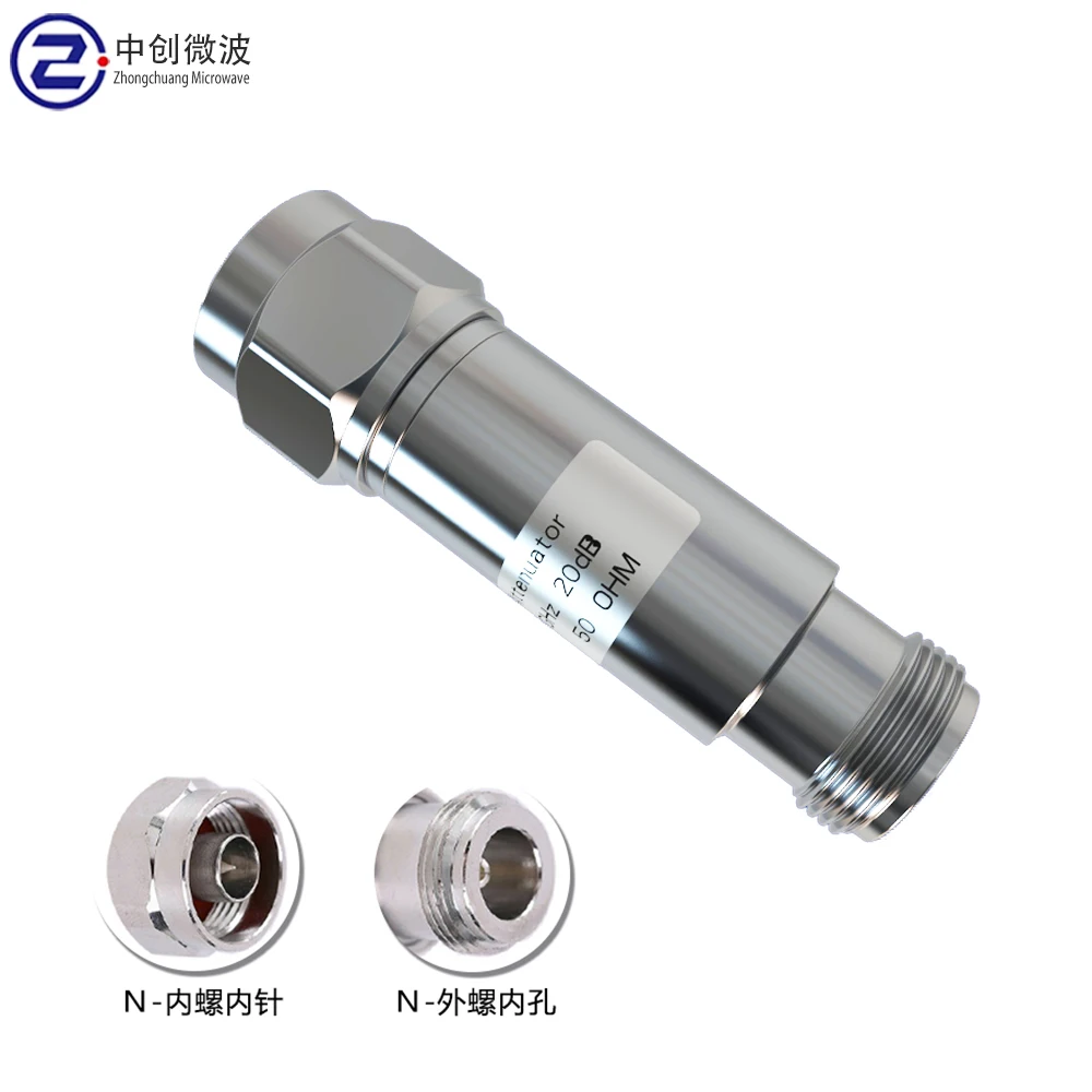 2W/5W N-type Fixed Attenuator 0-3G/6G/18G Signal Attenuator 2W/5W Coaxial RF Attenuator