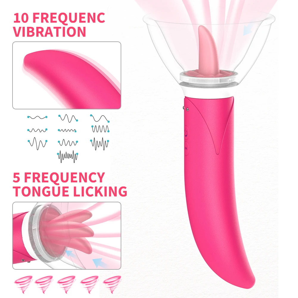 Tongue Licking Pump Vibrators Sex Toys for Women Vagina Nipple Breast Massage Clitoris Vibrators G-spot Vibrator Dildo Dual Head