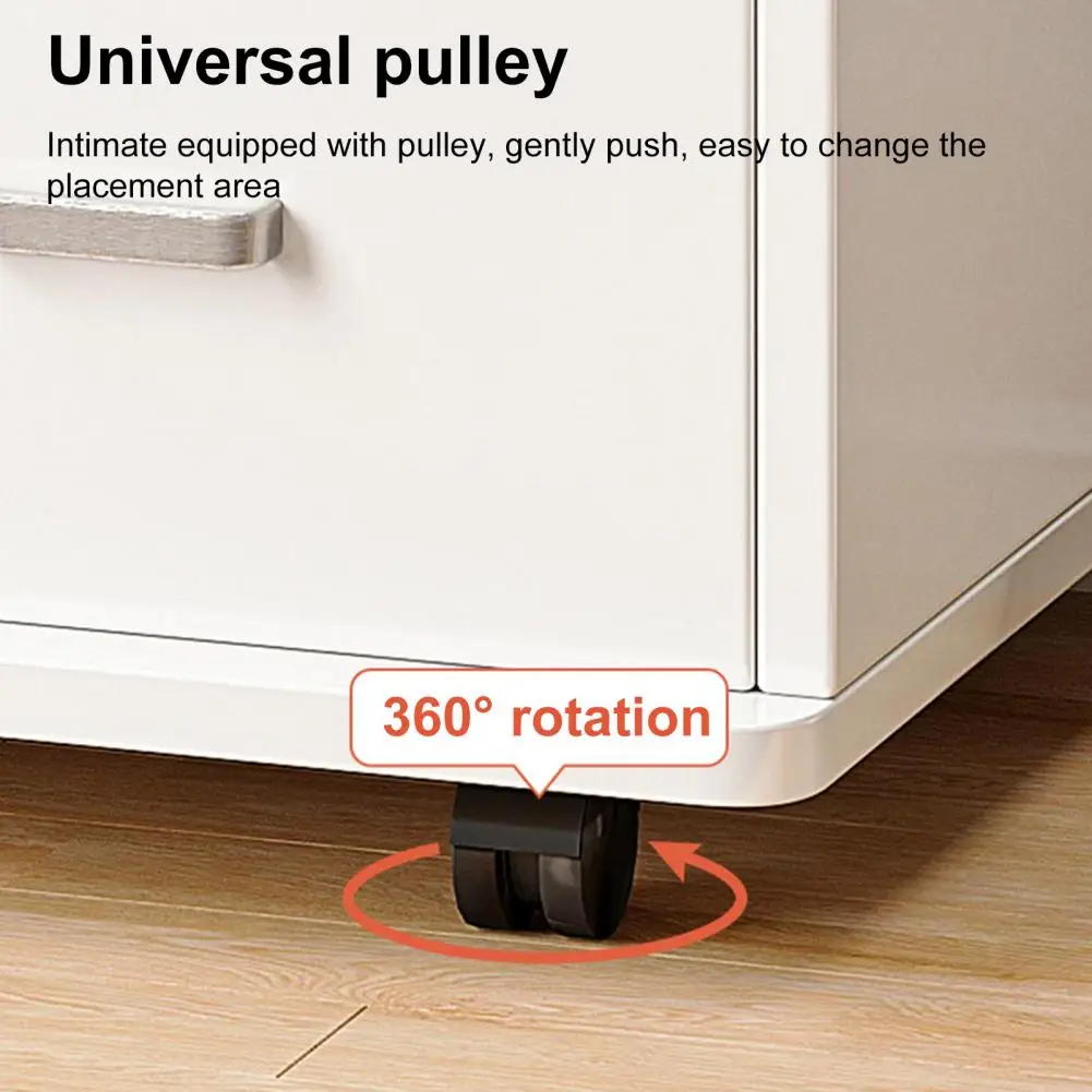 3MELWood-Meuble de Rangement de Bureau, Meuble de Rangement Latéral Mobile avec Roues 60x34x59 cm