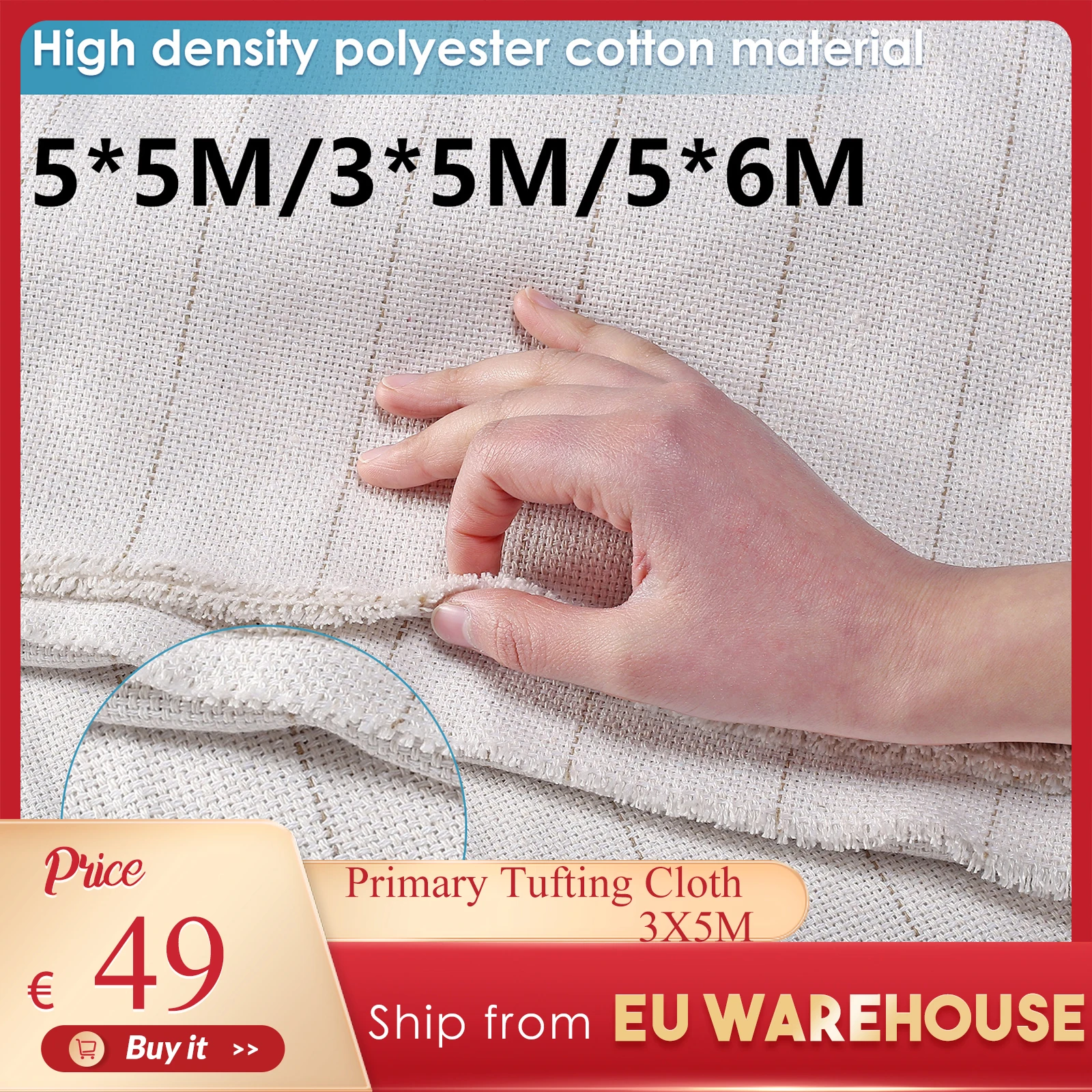 Primary Tufting Cloth Backing Fabric For Carpet Weaving Knitting Material Rug Tufting Gun Embroidery Fabric 5m*5m/3m*5m/5*6M