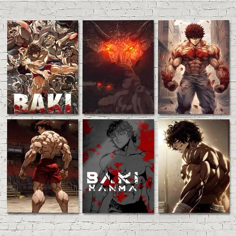 

1 шт. постеры Baki H-Hanma с HD-печатью, винтажный настенный декор для дома, кабинета или учебной комнаты