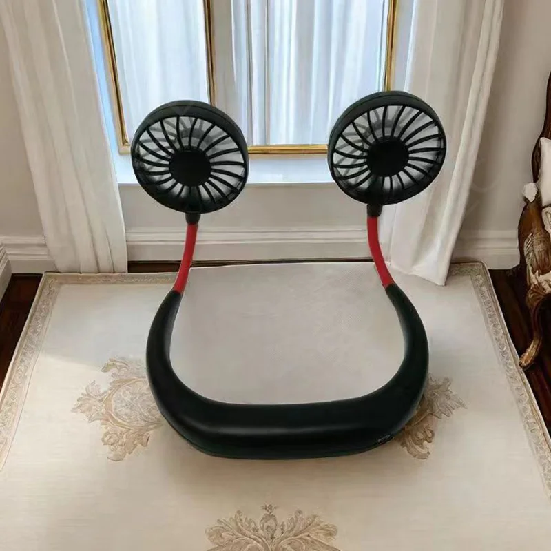 

Повязка на шею для рук свободные руки подвесной USB Перезаряжаемый двойной вентилятор мини-воздухоохладитель летняя портативная вращающаяся на 360 градусов по желанию