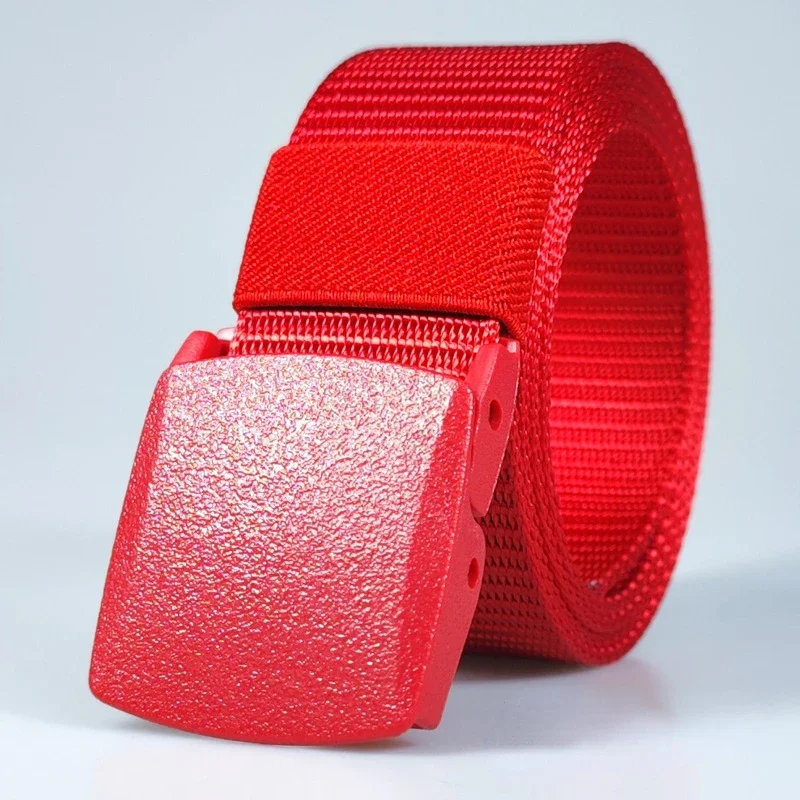 Automatic Buckle Nylon - Men Belt Waist Canvas Belt Outdoor Strap Travel Jeans Belts for Women White Red Black Bule Belts