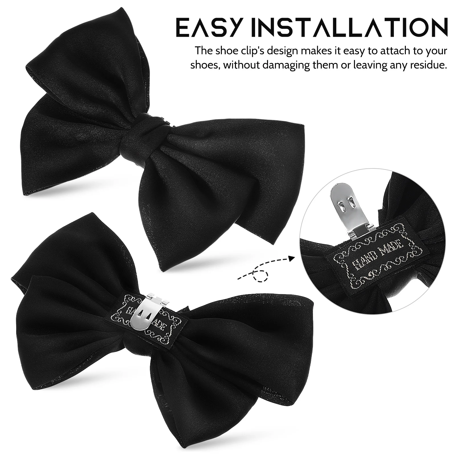 

4Pcs Shoe Clips Bow Rhinestone Decorative Accessories for Heels Pumps Flats Shoes Easy to Attach Rhinestone Shoe Clips