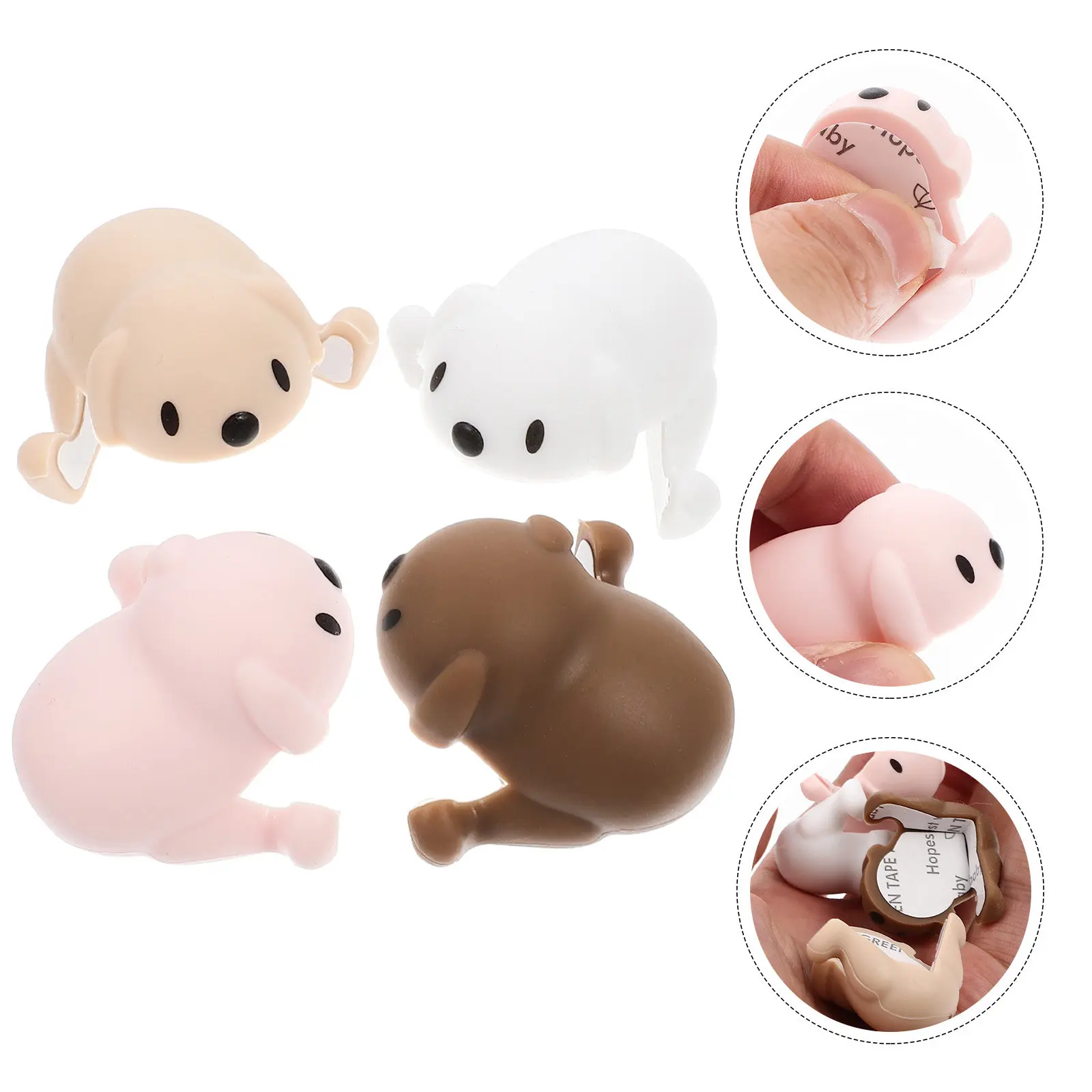 

4Pcs Silicone Dog Shape Corner Protectors for Baby Safety Soft Flexible Furniture Edge Guards Table Desk Bed Nursery