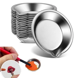 12pcs Stainless Steel Painting Color Bowls Oil Paint Trays Paint Color Mixing Cups Color Mixer Children DIY Painting Tools