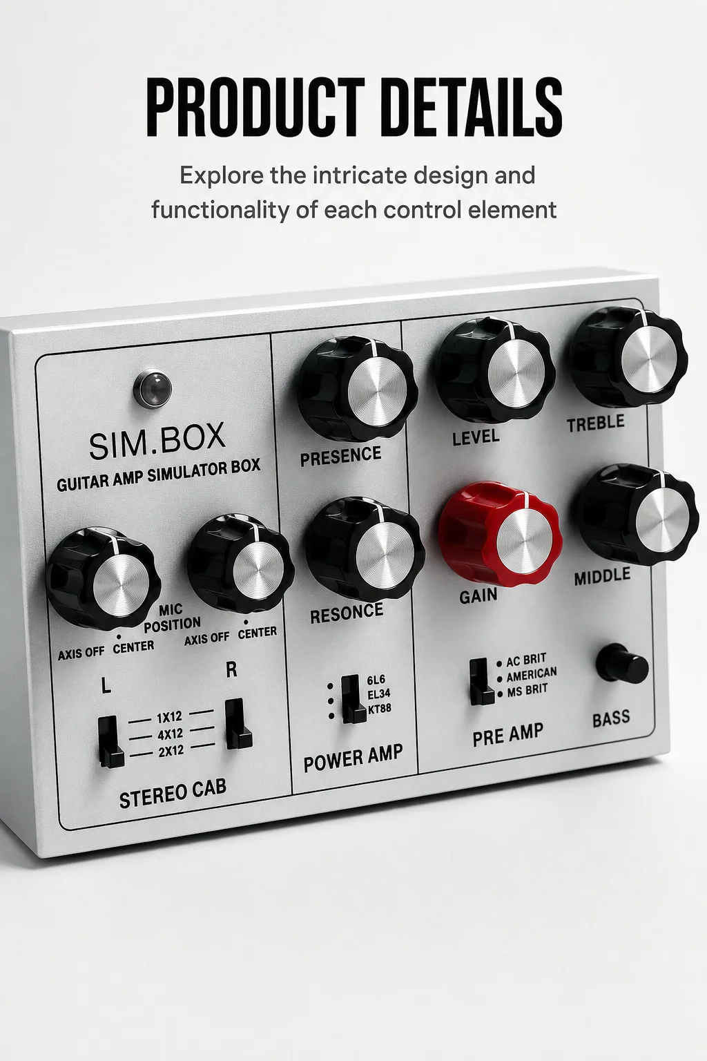 Sim Box for Electric Guitar Amp Cabinet Simulator
