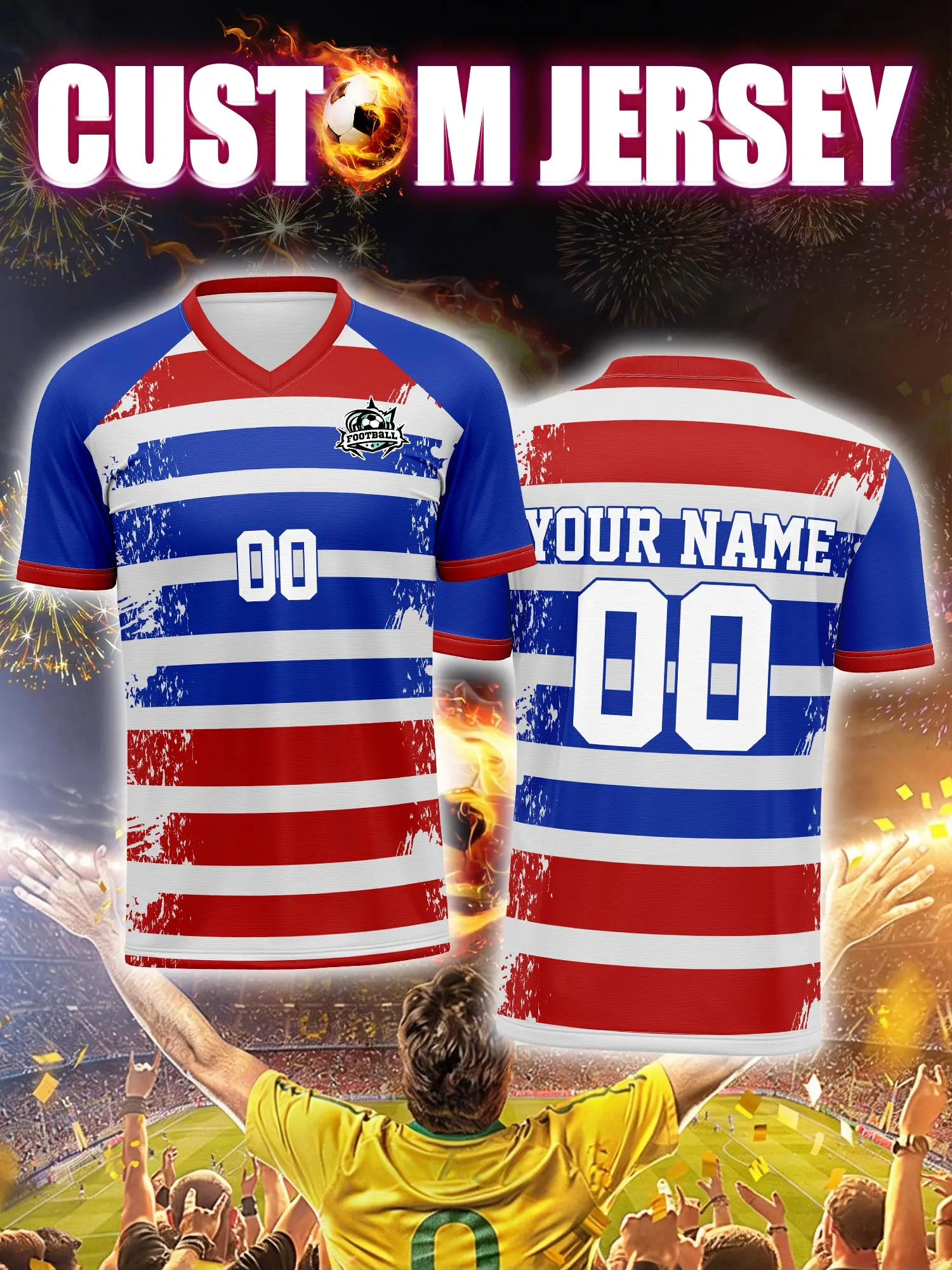 

Футбольная форма на заказ с индивидуальным изображением, номером и именем, быстросохнущая, влагоотводящая тренировочная экипировка