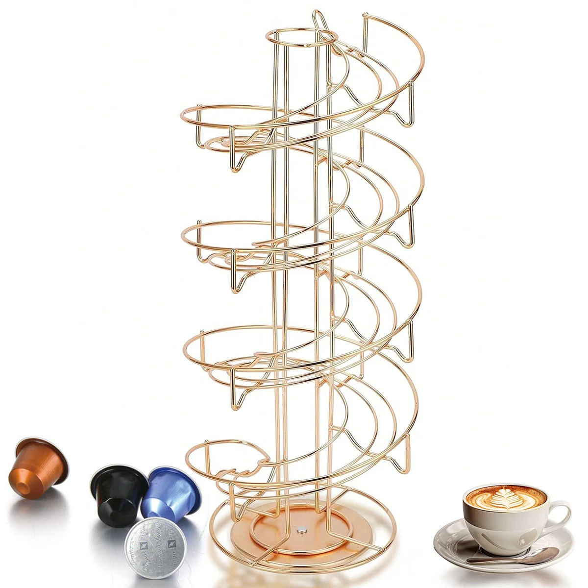 Coffee Capsule Rotating Rack, Coffee Bean Rack, Coffee Pod Organizer , Multi-functional Organizerfor Coffee Bar Accessory Decora