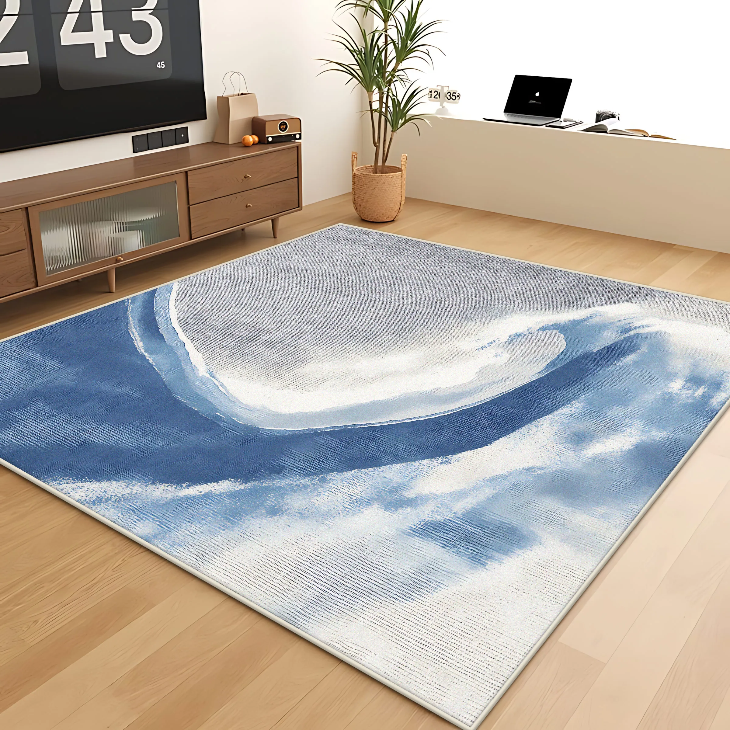 

Abstract Simple Style Antiskid Living Room Rugs Big Size Room Decor Bedroom Carpet Plain Colour Study Decoration Mat Easy Clean