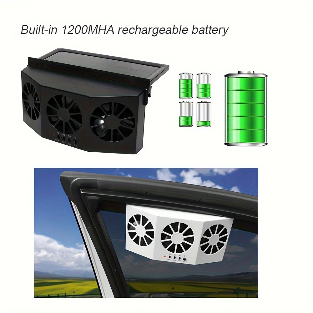 Car Ventilator 3 Cooler Fans Solar-powered Cooling Vent Exhaust Portable Safe Auto Fan Amd Usb Accessories Amagi