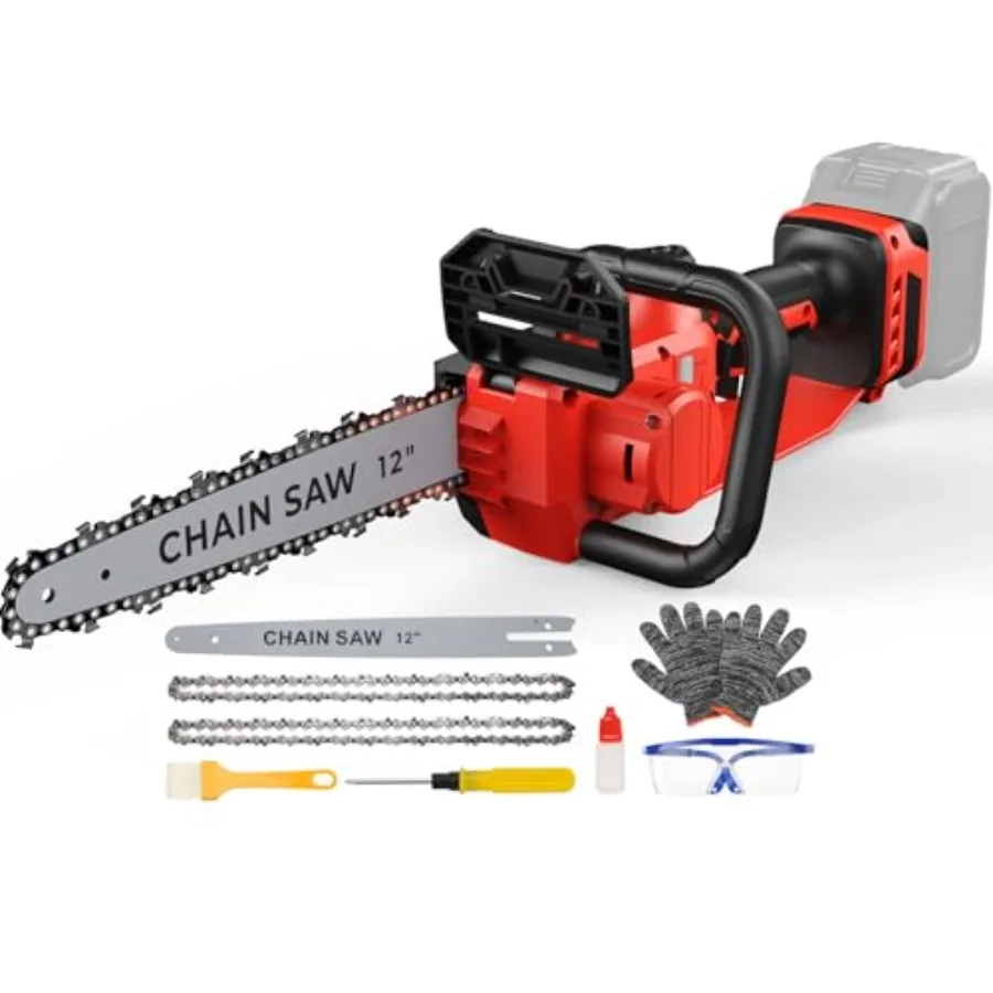 

Mini Chainsaw for Milwaukee M18 Battery 12 Inch Electric Chainsaw Cordless with Dual Safety Lock Hand Held Chain Saw for Wood C
