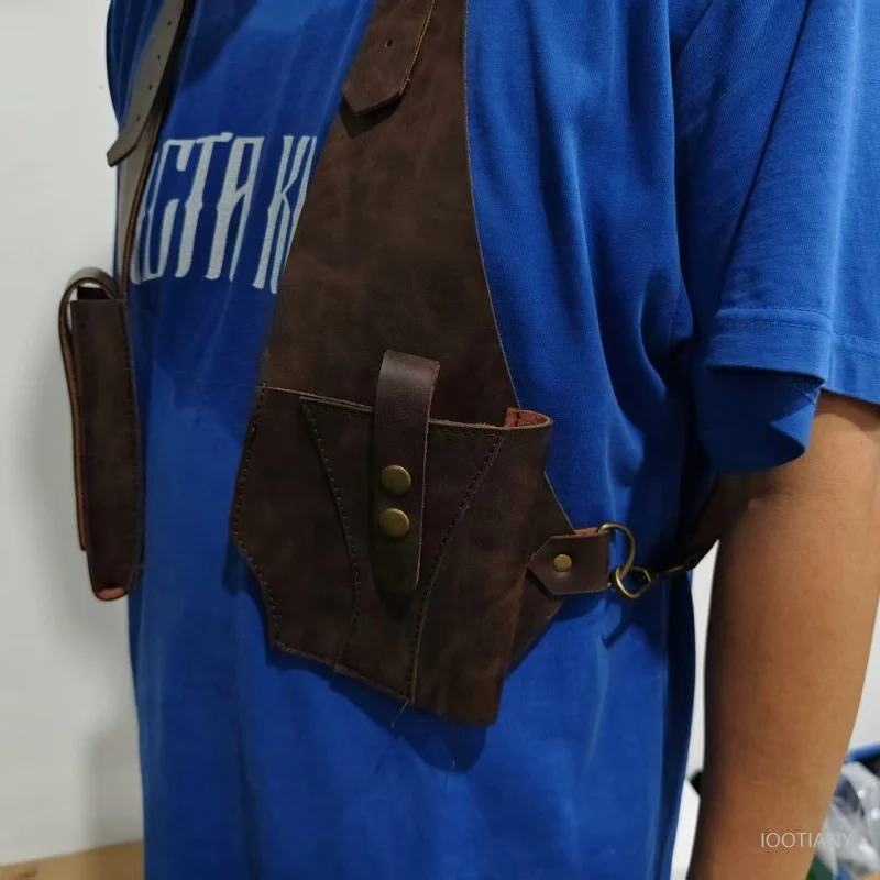 

Retro Backpack Waist Bag Steampunk Men's Double Wallet Cell Phone Crossbody Bag Suitable For Outdoor Hiking Sports Chest Bags