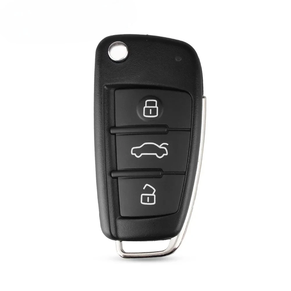 Funda plegable con 3 botones para llave remota, carcasa Fob para Audi A6L Q7 A2 A3 A4 A6 A6L A8 TT 2008 2009 2010 2011