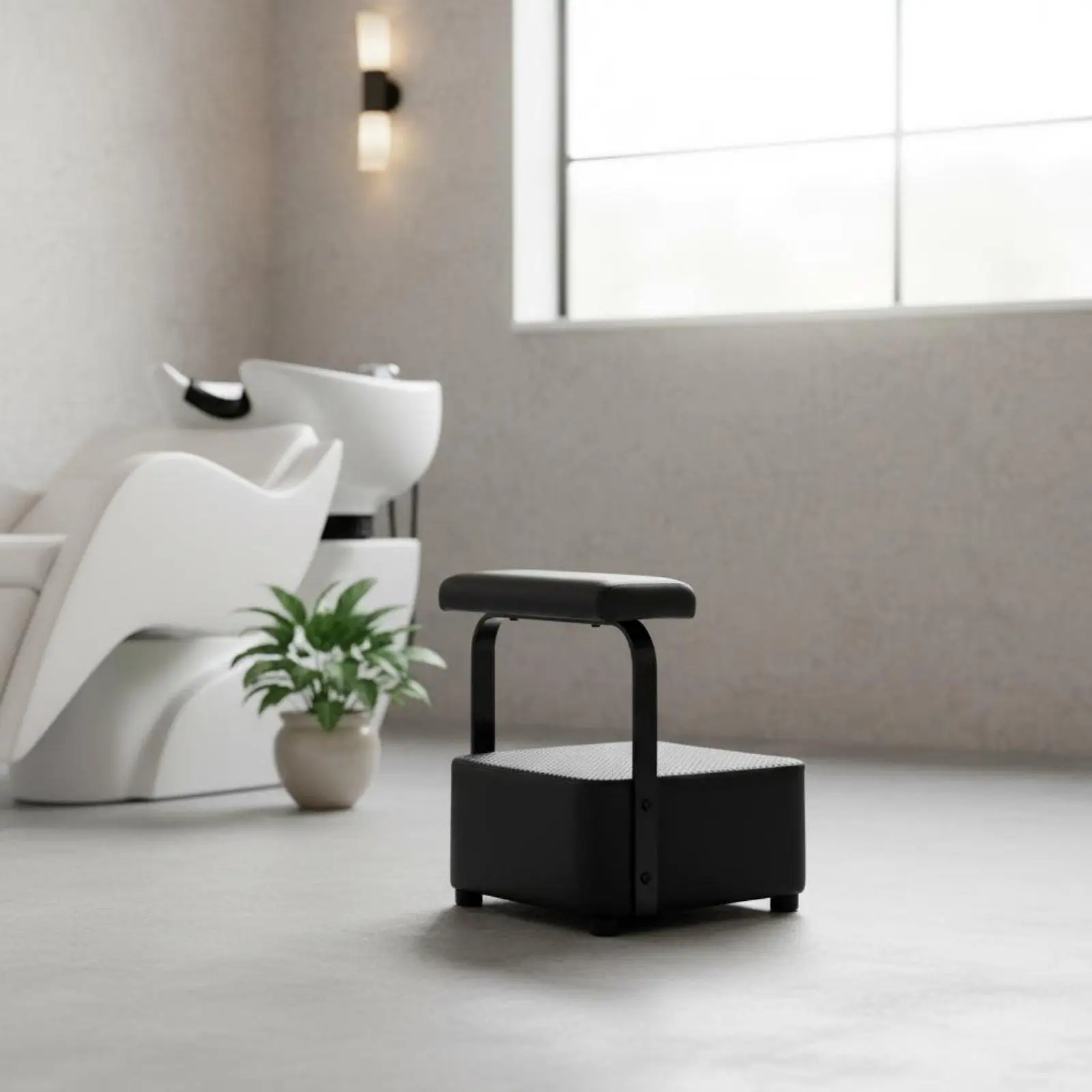 salon-shampoo-bowl-footstool-waterproof-backwash-station-ottoman-adjustable-feet