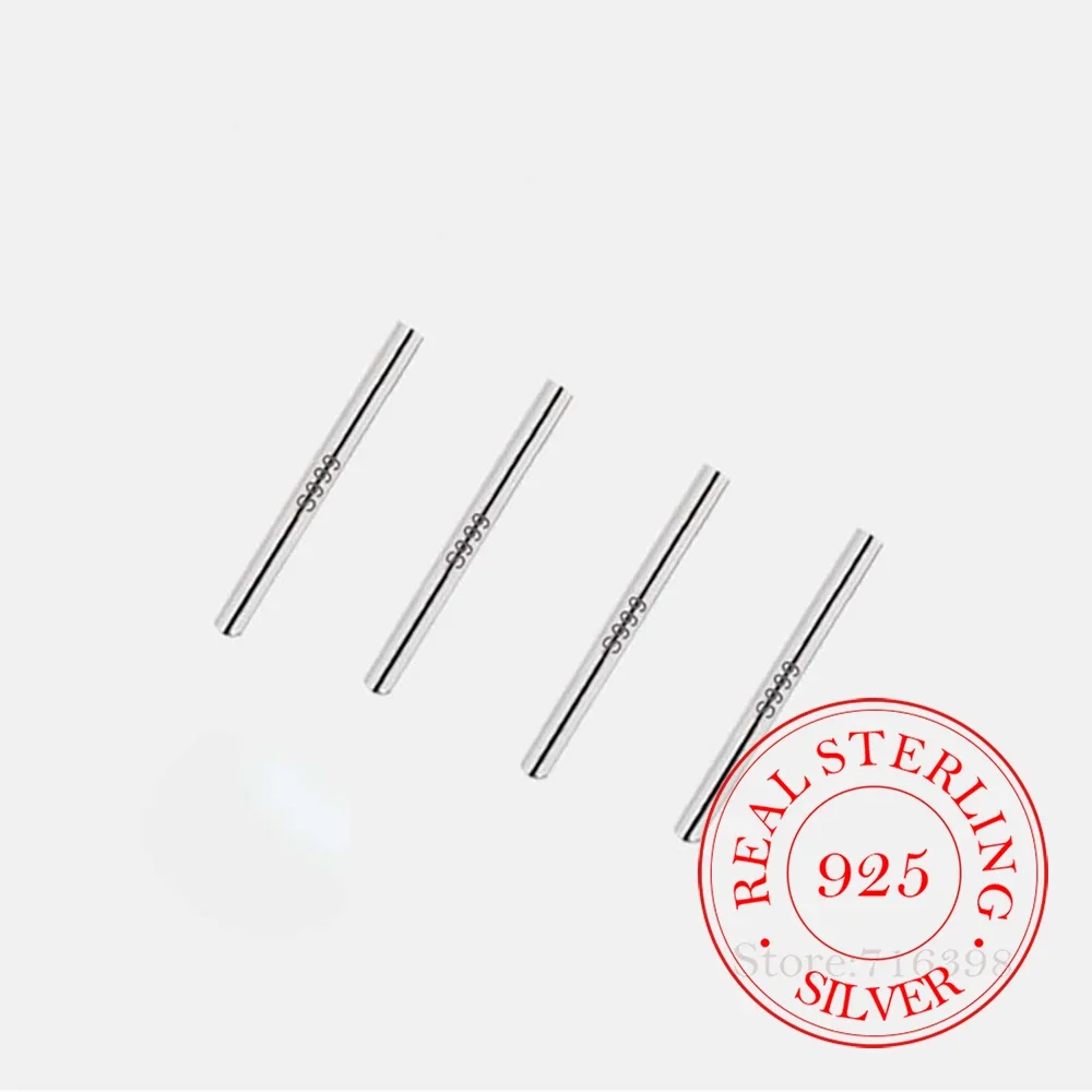 Pendientes minimalistas de Plata de Ley 925 auténtica para hombre y mujer, Piercing de plata 925, joyería para fiesta, boda, aguja para la oreja