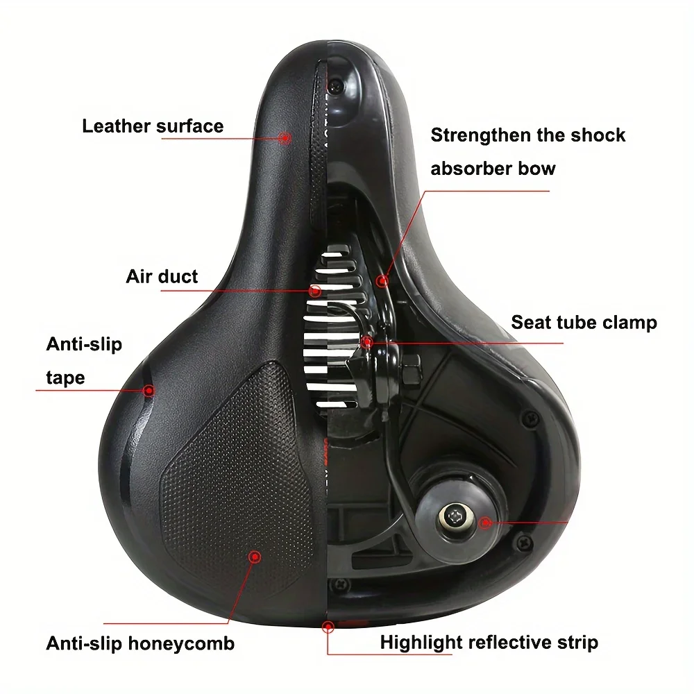 【HOT SALE】Hollow Breathable Bicycle Saddle Men Women MTB Road Bike Saddle Shock Absorbing Comfortable Big Butt Bike Seat Safety image 4