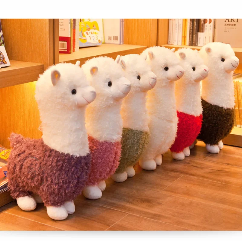 1Pcs Unisex Fine Craftsmanship 25cm New Alpaca Plush Statue 3 Colors Cute Animal Doll Soft Cotton Stuffed Doll Home Office Decor