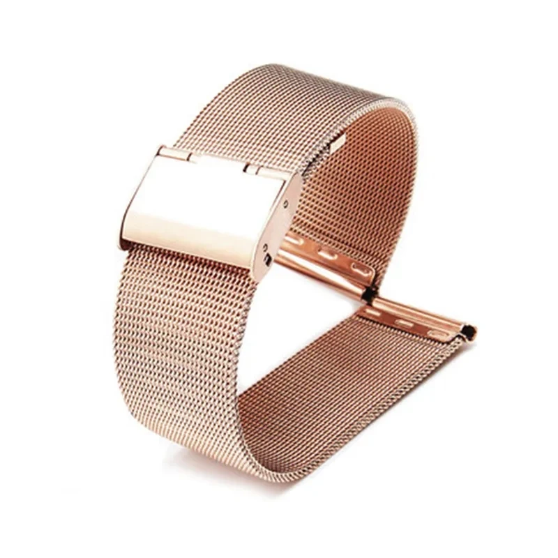 Milanese Watchband 20mm 22mm Universal Stainless Steel Metal Watch Band Strap Bracelet Black Rose Gold Silver Wriststrap Correa