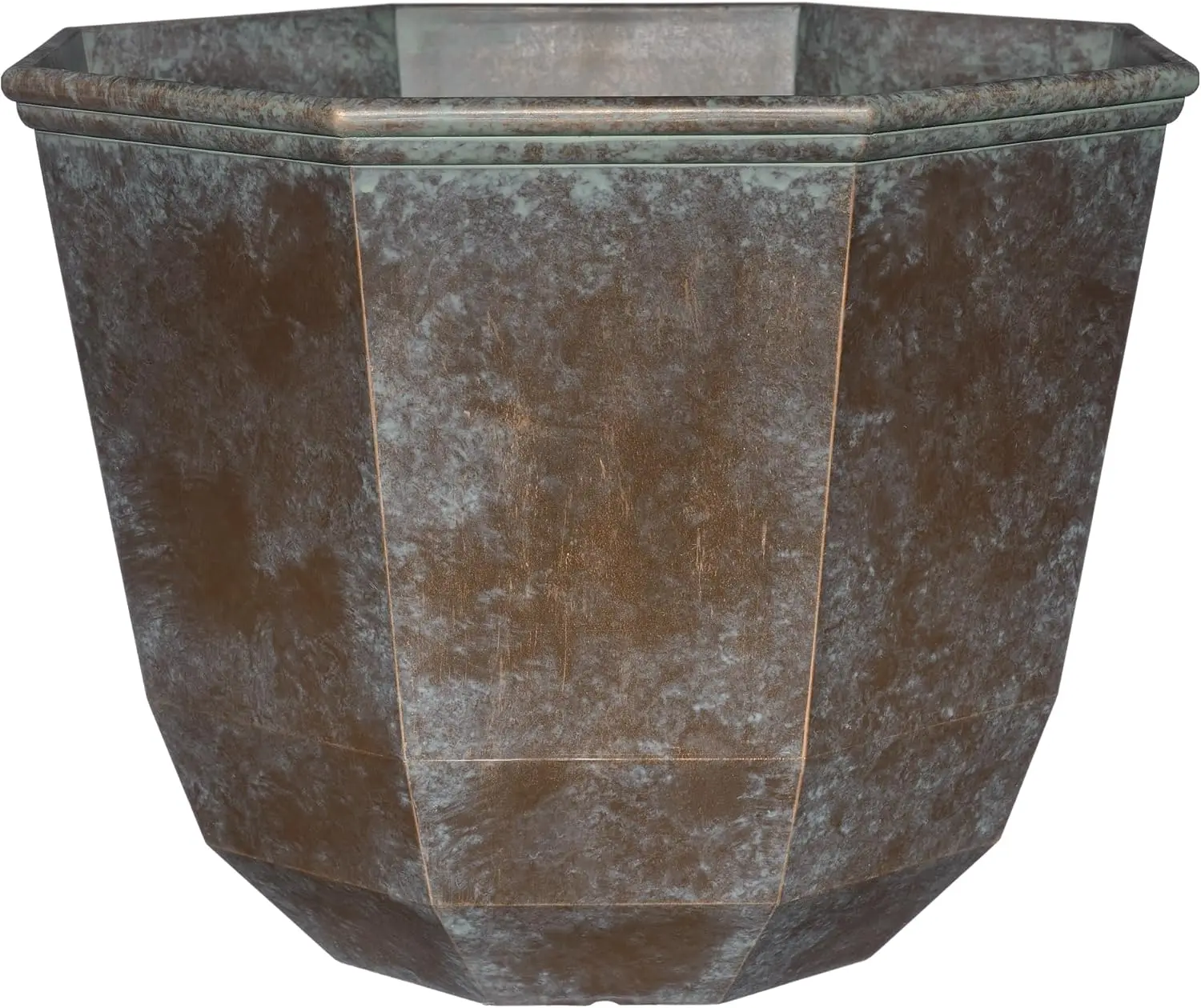 

Classic Lightweight Indoor Outdoor Plant Pots UV-Resistant Resin Flower Planters for Flowers Herbs 15" Weathered Copper