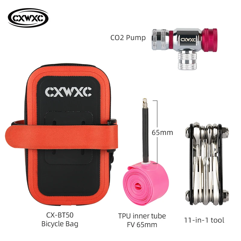 CXWXC Mini Fietszadeltas 0.5L Draagbare TPU Fiets Achtertas Verdikte en Versterkte Ontwerp MTB Racefiets Gereedschaps- en Reparatie Tas