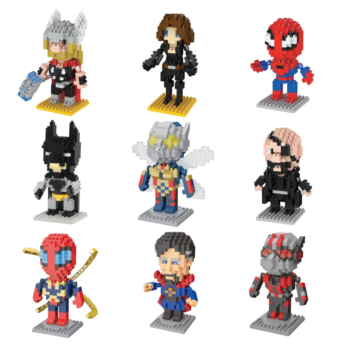 Marvel Building Blocks Avengers Micro Diamond Small Particles Assembled Building Blocks Iron Man Spider Toy DIY Building Blocks