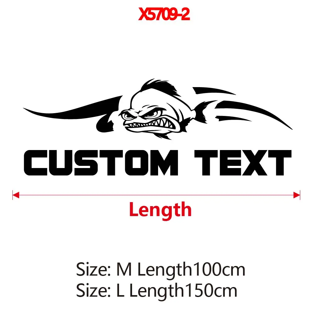 1pc legal personalizado barco número nome removível decalque para barco de peixe decoração do corpo barco a motor texto personalizado decalques adesivos de vinil