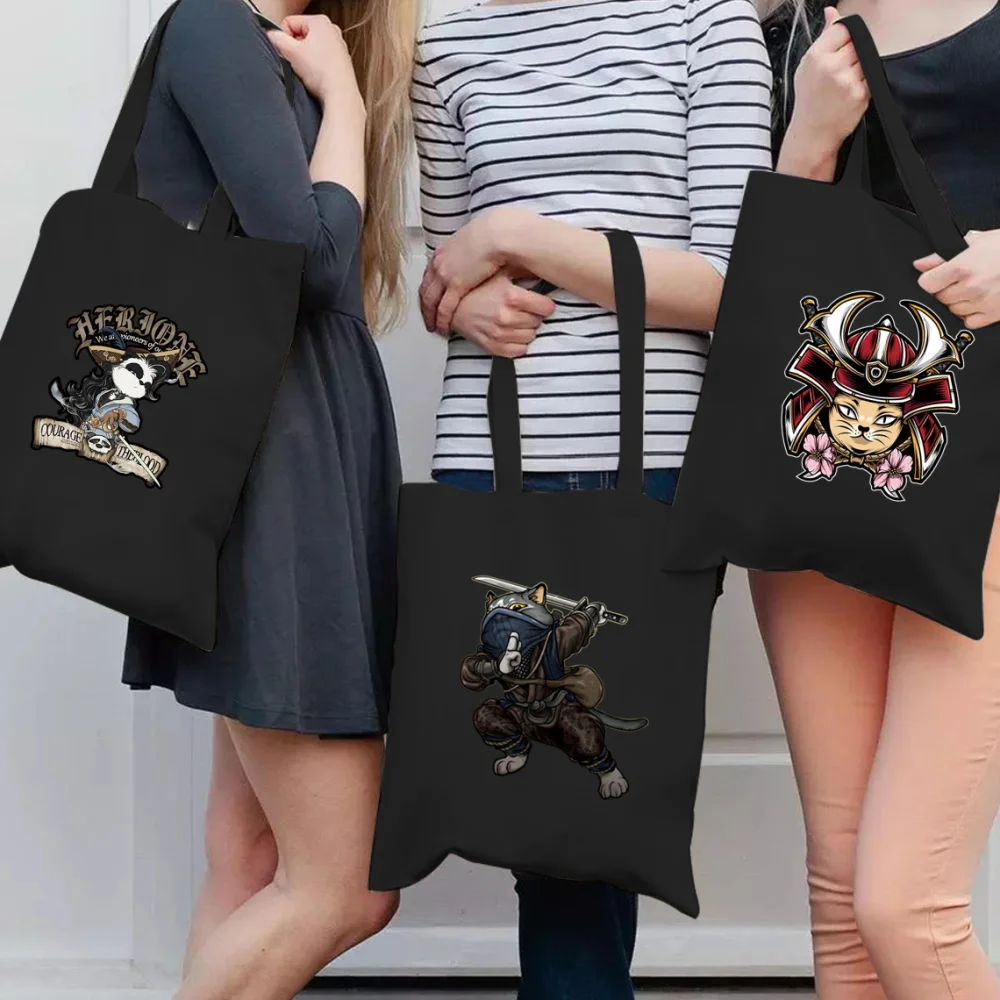 Shopping Bag Women Tote Bags Reusable Shopper Handbags Fashion Harajuku Canvas Shoulder Bag Travel Portable Sundries Bag Student
