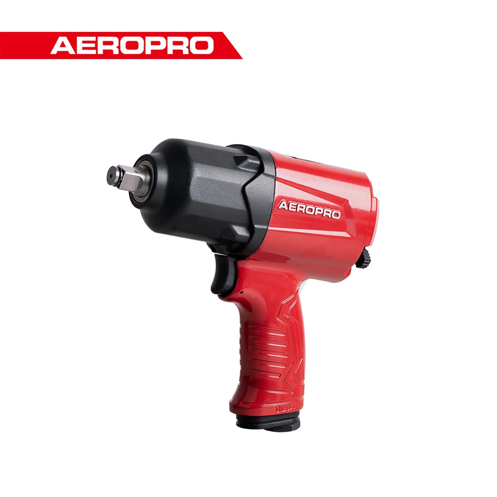 

AEROPRO 1/2" Drive Air Impact Wrench Max 1100FT-LBs Torque Air Shock Output Adjustable Power Twin Hammer