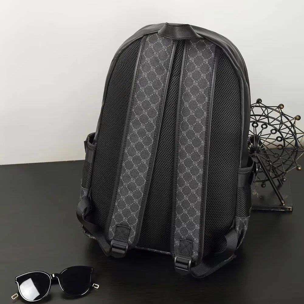 Business PU-Leder Reise Freizeit Student große Kapazität Herren Laptop Rucksack Schultaschen – Detail 3