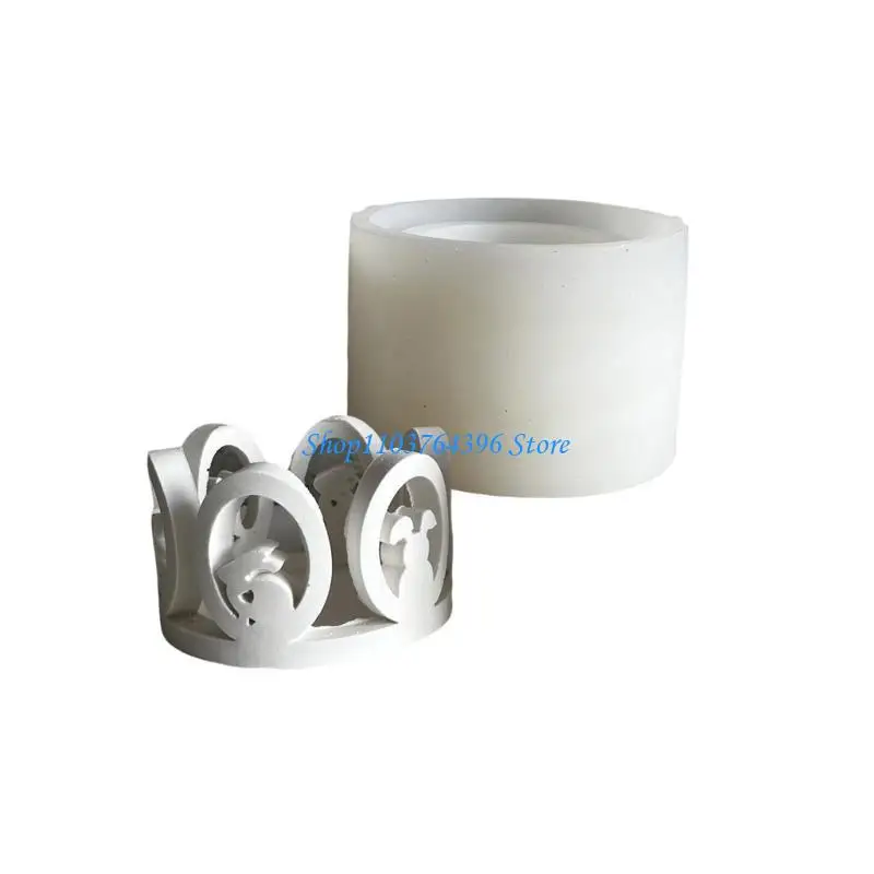 أرنب مصباح قالب من السيليكون Tealight شمعة ظلال قوالب الجبس زخرفة قوالب سيليكون الملمس لحلية صنع اليد