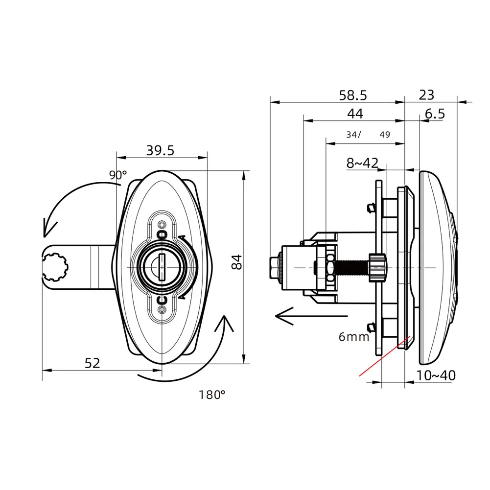 

Furniture Lock Cabinet Lock Outdoor 85×46.7×61mm Anti-Pry Type IP65 Security Swing And Open With 2 Keys Brand New