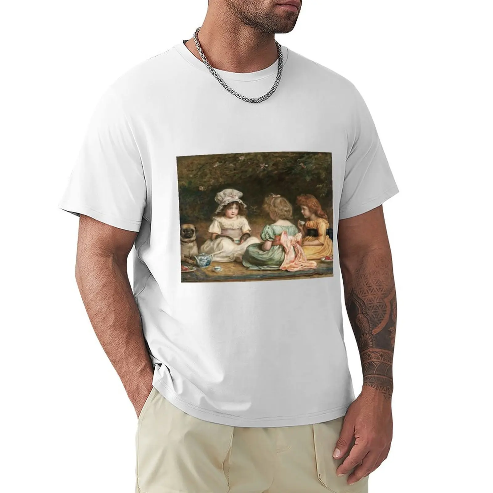 John Everett Millais - Afternoon Tea (The Gossips) T-Shirt quick-drying vintage mens tall t shirts