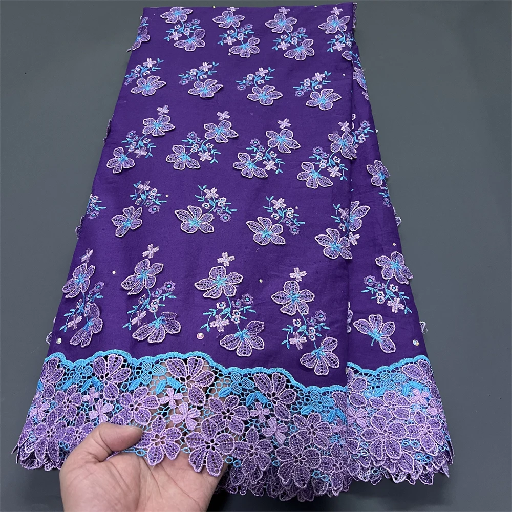 

Высококачественное африканское нигерийское кружевное полотно из тюля для пошива платьев, дамасский хлопок, чистая вышивка, для свадеб и торжеств, hz1403, 5 ярдов