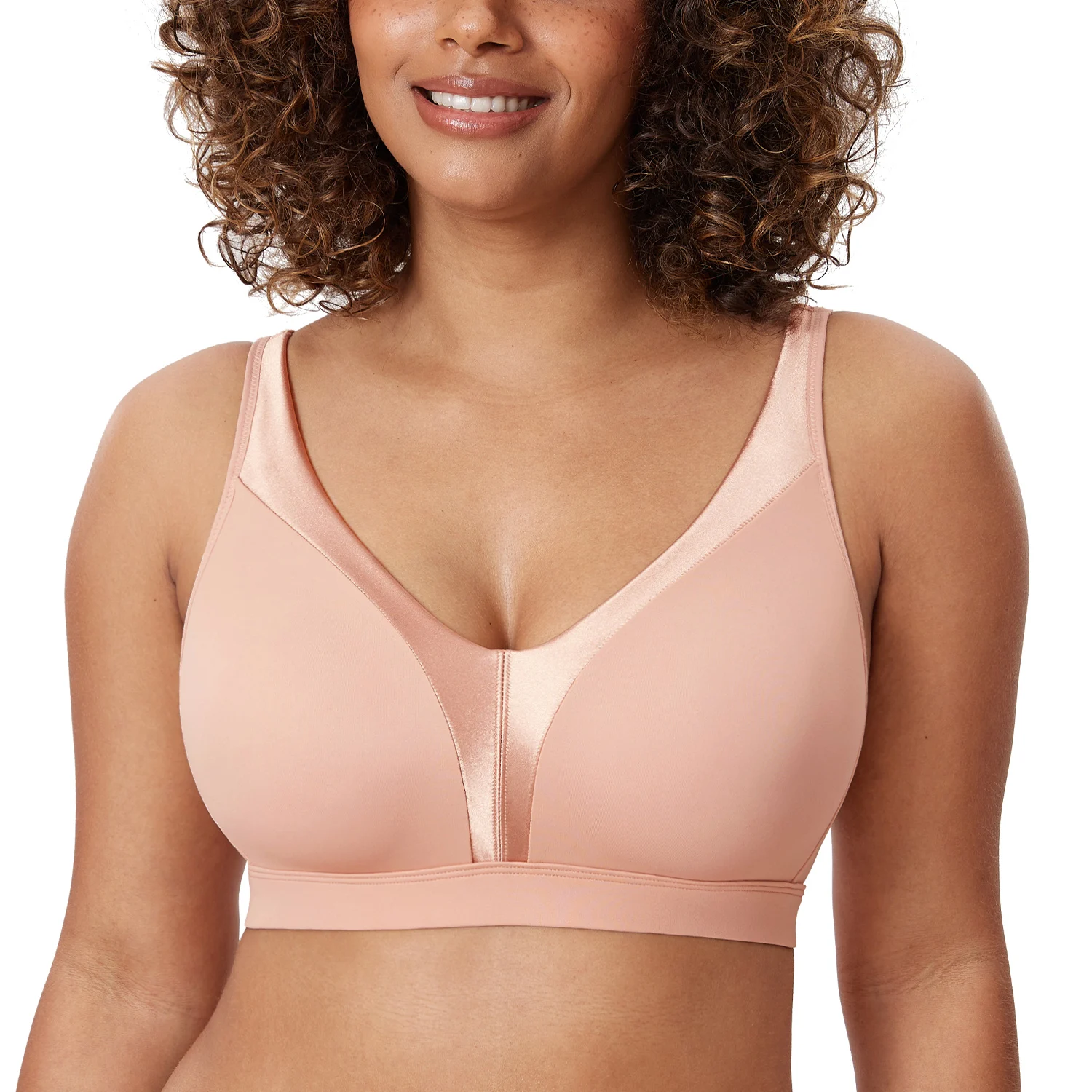 Women's Wireless Bras Plus Size No Underwire Full Coverage Smooth Comfortable Unlined Bra