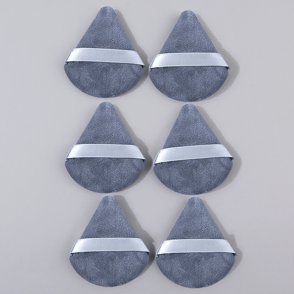 6 個両面ソフト植毛ノンスティックパウダー三角形メイクスポンジパウダーパフプロフェッショナルデイリーメイクアップツール