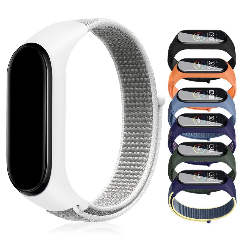 New Nylon Loop Strap For xiaomi mi band 7 6 5 4 Bracelet watchband pulsera correa Wristband Sport Miband 7 6 5 4 nfc Watch Strap