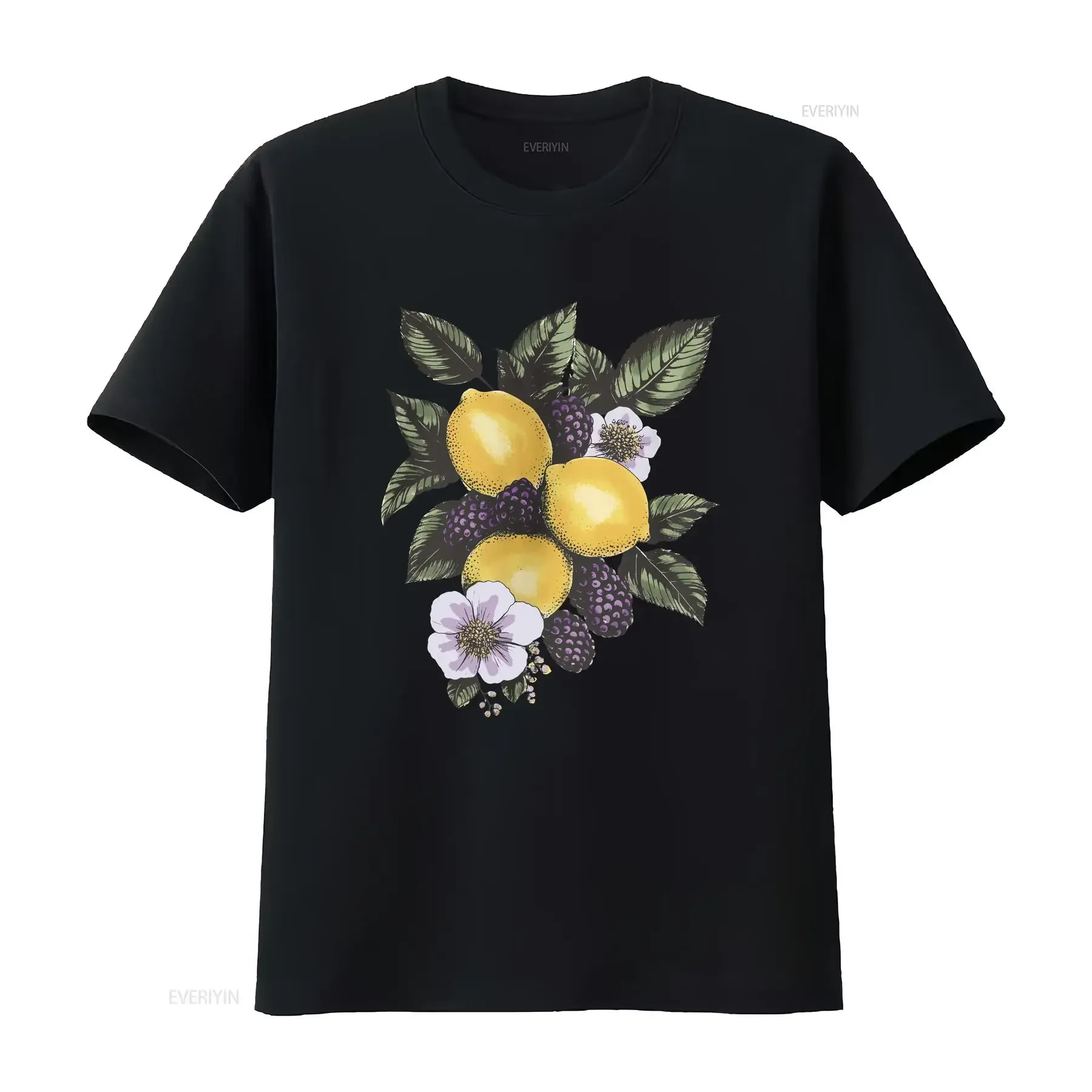 Lemon Blackberry Blossom T Shirt Berry Fruit Lovers Foodie Floral for her Vintage Style vintage Washed Unisex designer clothes
