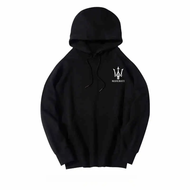 Maserati Car Logo Car Friends Association Autumn and Winter Leisure Cotton Printed Hooded Jumper Men and Women's Fashion Brand