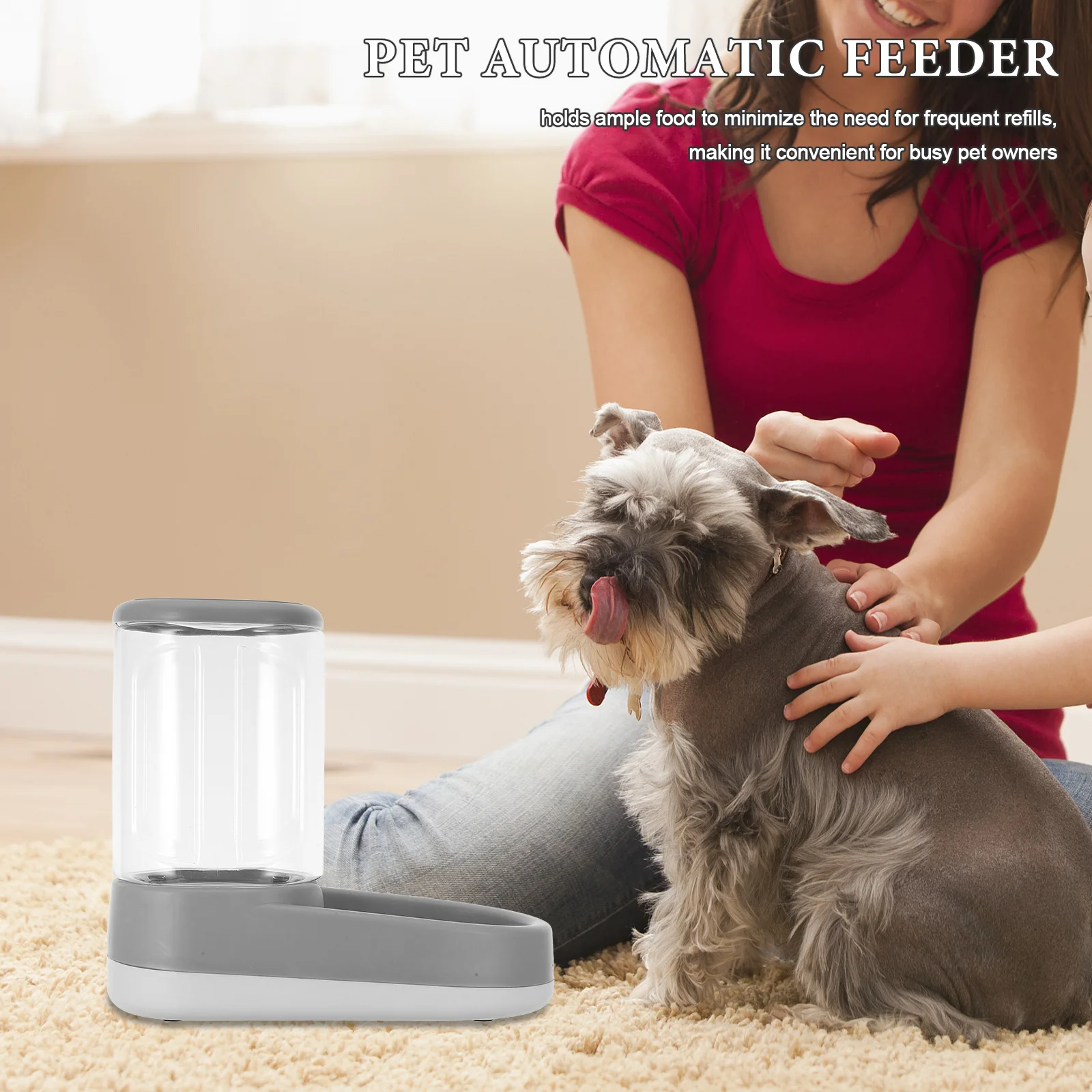

Automatic Cat Dog Feeder Water Dispenser Adjustable Portion Large Capacity Quiet Auto Feeding Bowl for Small Medium Pets