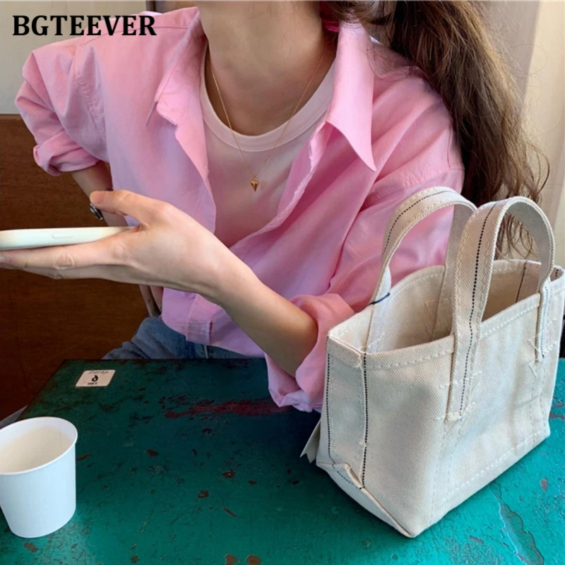 Bgteever-女性用シングルブレストシャツ,ラペル付き長袖ルーズフィットシャツ,ヴィンテージスタイル,秋